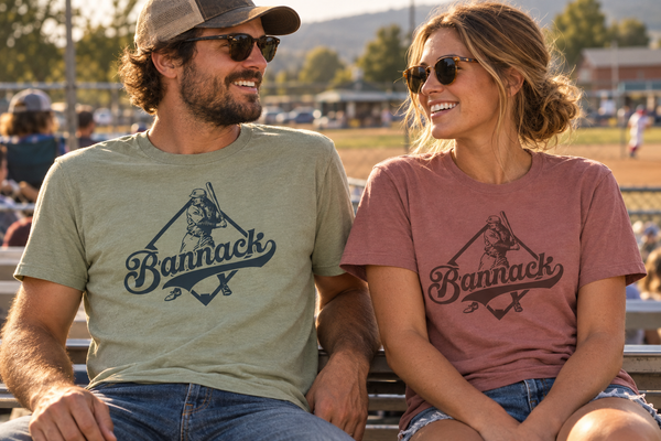 Thyme and Mauve Bannack tees at a baseball game