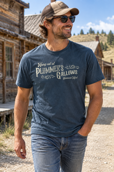 Vintage Navy Plummer’s Gallows tee in a ghost town